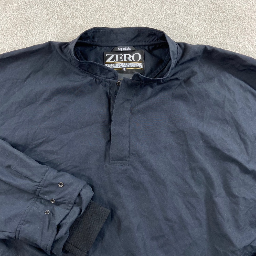 Zero Restriction Superlight Windshirt Men Large Black Golf Pullover S9002